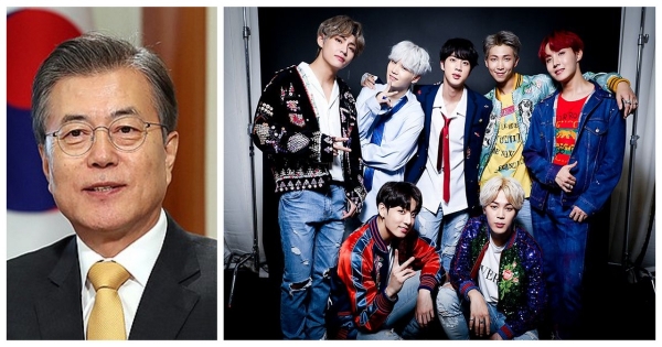 Il Presidente Moon si congratula pubblicamente con i BTS